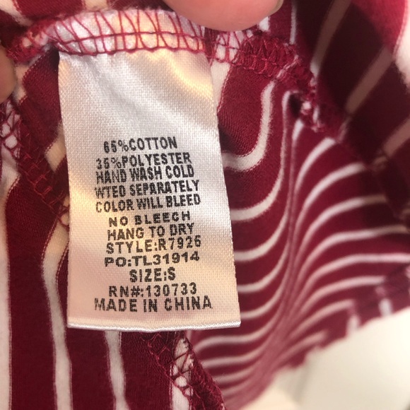 Umgee Striped Long Sleeve Dress with Faux Suede Shoulders and Elbow. Size Small - Picture 5 of 9